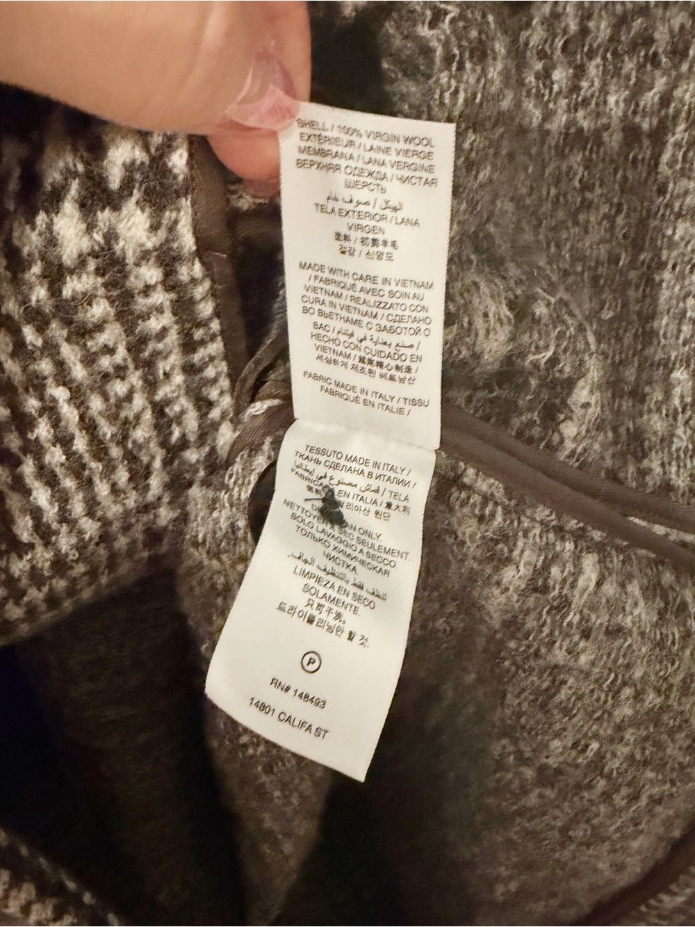 Doen Dover Coat in Lascelle Houndstooth Long Wool Size XS * - Picture 7 of 9